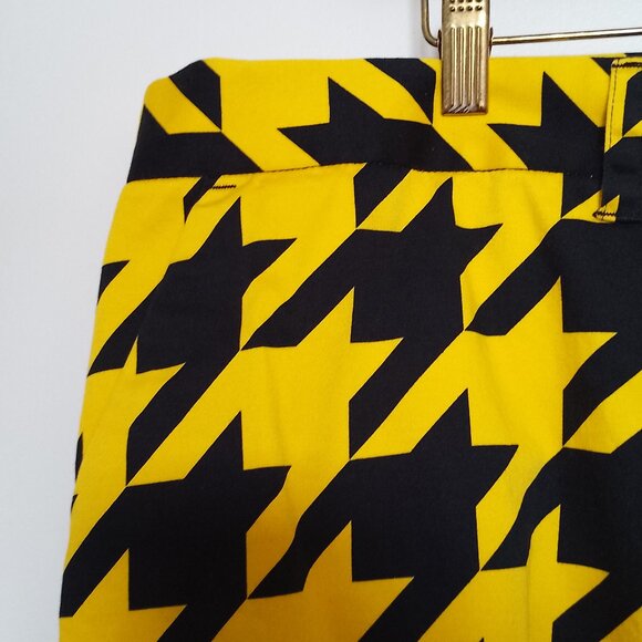 Loudmouth Mens Golf Shorts, 44 x 11, Yellow & Black Houndstooth Print - Picture 4 of 13